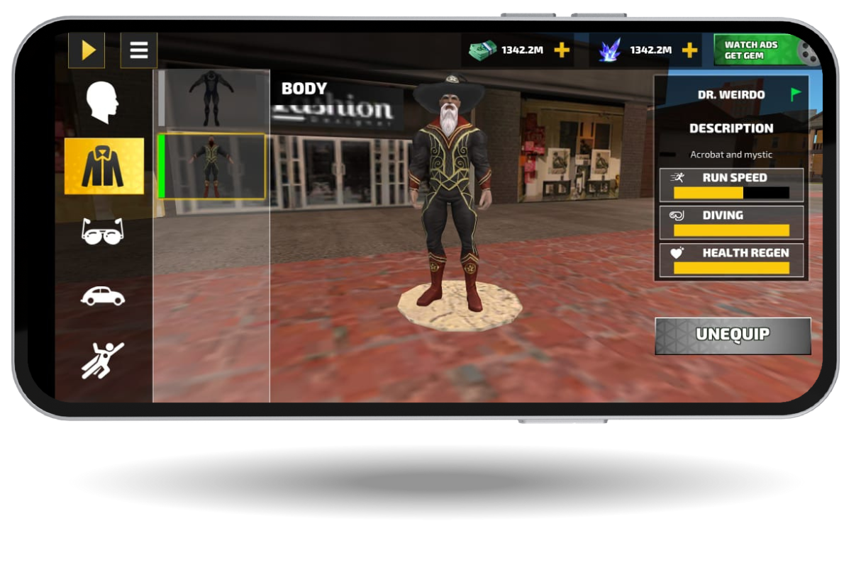 Home 17 rope hero mod apk custmization option