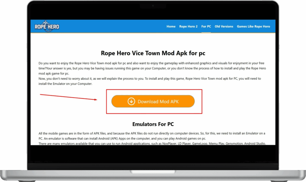 For PC 3 rope hero mod apk download from this page