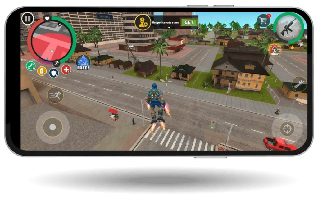 Home 5 Rope Hero Mod Apk flying Powers